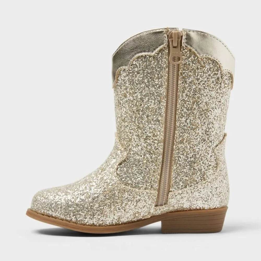 Cat & Jack - Toddler Dallas Glitter Western Boots - Cat & Jack  Gold